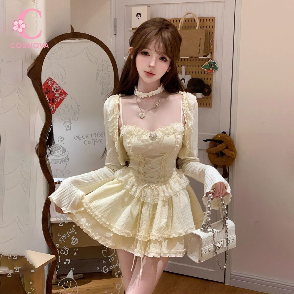 Słodki zestaw sukienek Lolita  – Elastic Lace Trim recenzja i cena