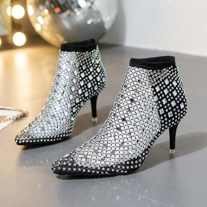 Sandały botki damskie z siatec – Crystal Mesh Fabric recenzja i cena