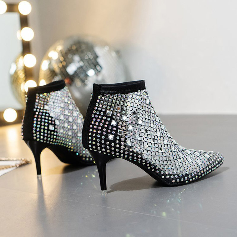 Sandały botki damskie z siatec – Crystal Mesh Fabric recenzja i cena
