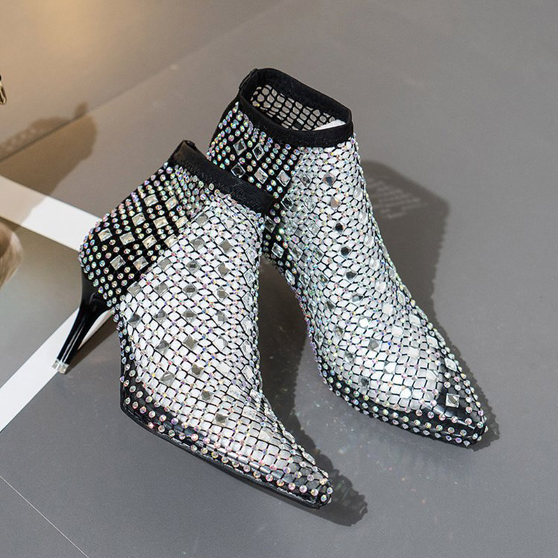 Sandały botki damskie z siatec – Crystal Mesh Fabric recenzja i cena