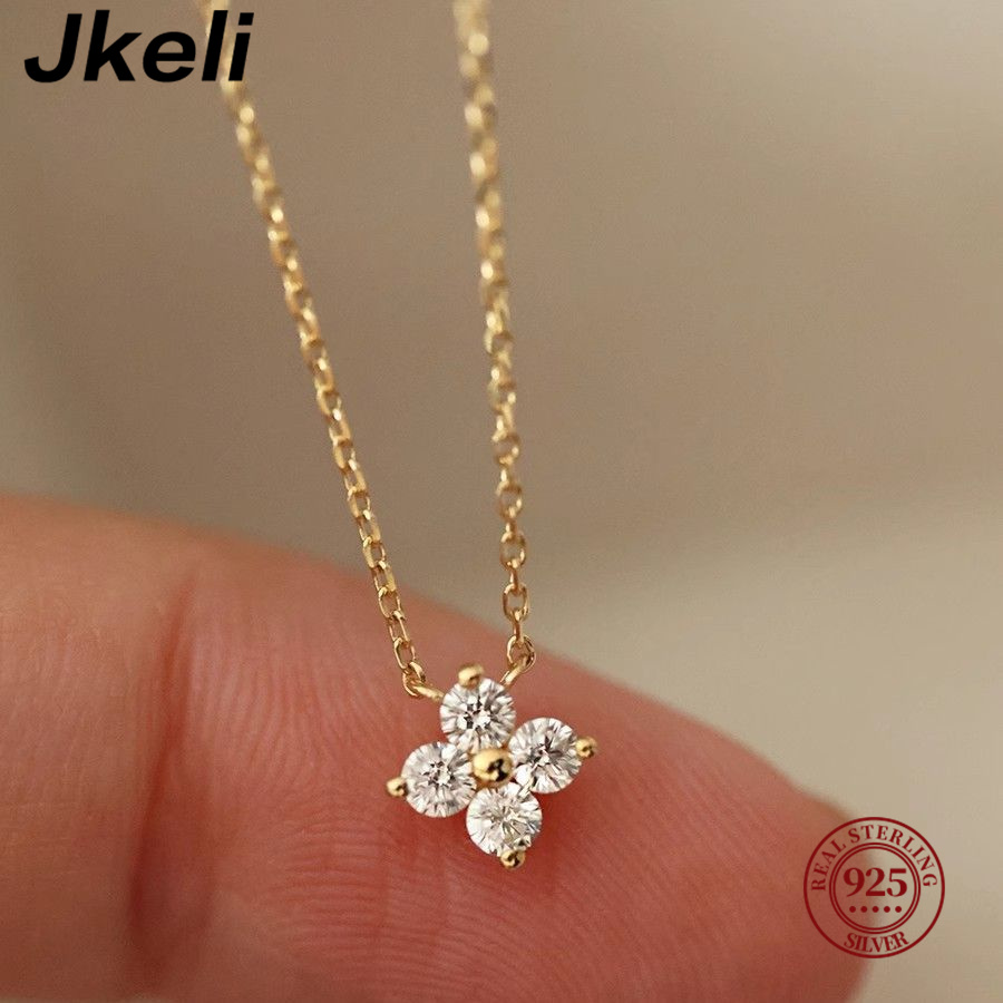 Jkeli, srebrny naszyjnik 925,  – Pearl Trim Chain recenzja i cena