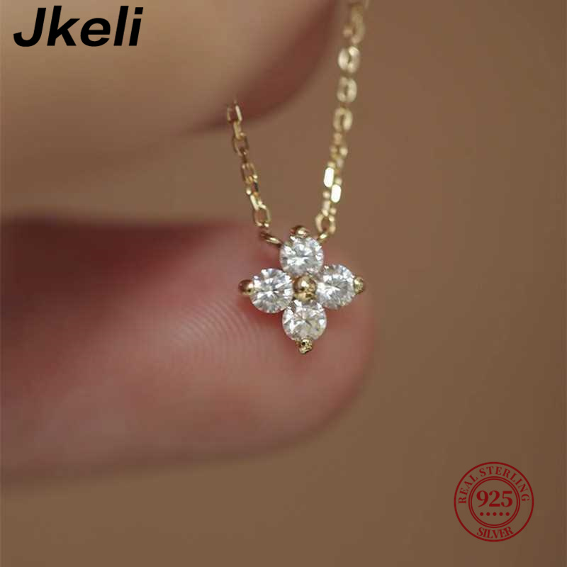 Jkeli, srebrny naszyjnik 925,  – Pearl Trim Chain recenzja i cena