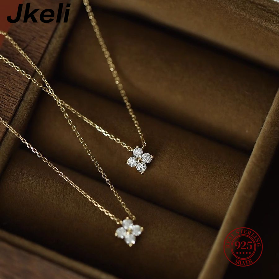 Jkeli, srebrny naszyjnik 925,  – Pearl Trim Chain recenzja i cena